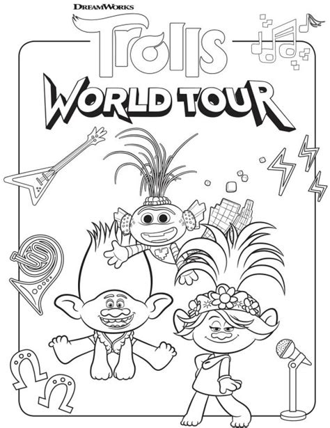 Trolls 2 World Tour Dibujos Para Colorear Descargar O Imprimir Gratis