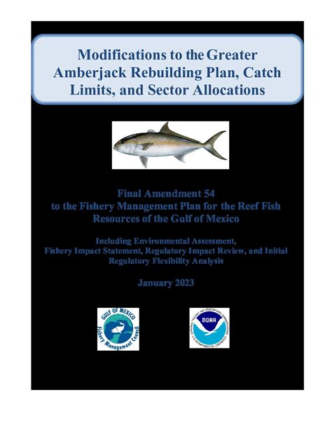 11d Amendment 54 Modifications To The Greater Amberjack Catch Limits