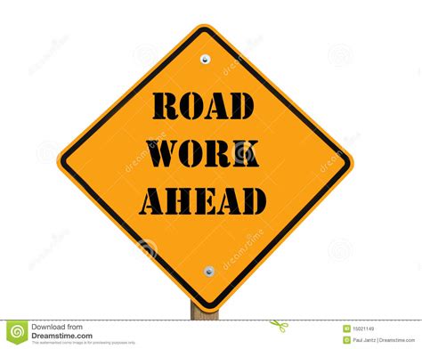 Road Work Ahead Sign Royalty Free Stock Images Image