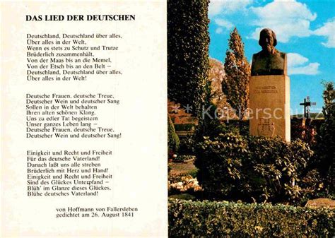 Ak Ansichtskarte Liederkarte Das Lied Der Deutschen Denkmal Hoffmann