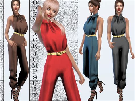 Open Back Jumpsuit By Sims House At Tsr Sims 4 Updates