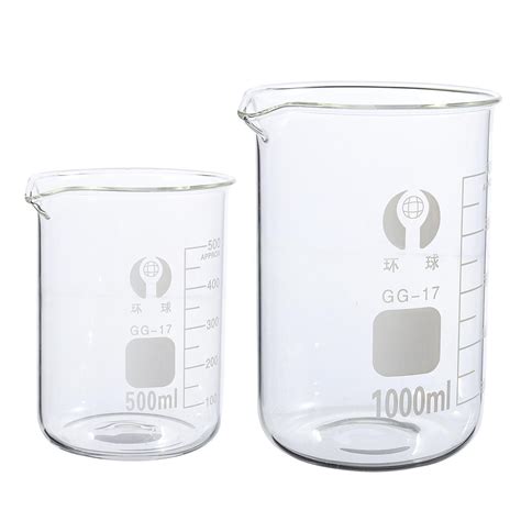 New 2pcs 500ml 1000ml Beaker Set Graduated Borosilicate Glass Beaker Volumetric Measuring