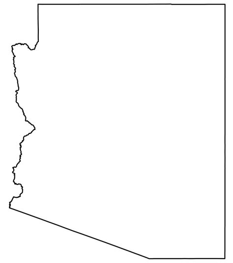 Arizona State Map Outline Printable