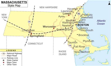 Massachusetts Map Ma Map Map Of Massachusetts State With Cities