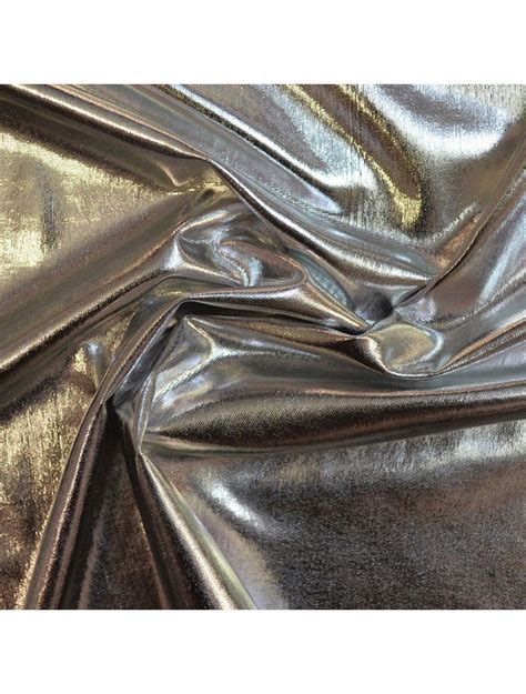 Silver Foil Lycra Lycra Fabric Calico Laine