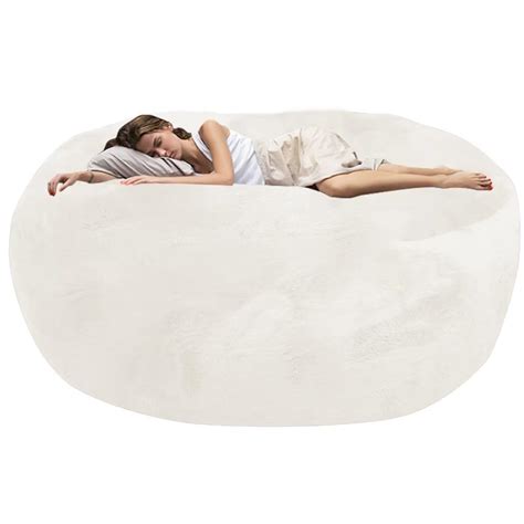 Soxoce Ft Bean Bag Chair Cover Cover Only No Filler Giant Fur Bean Bag Cover Soft Fluffy Fur