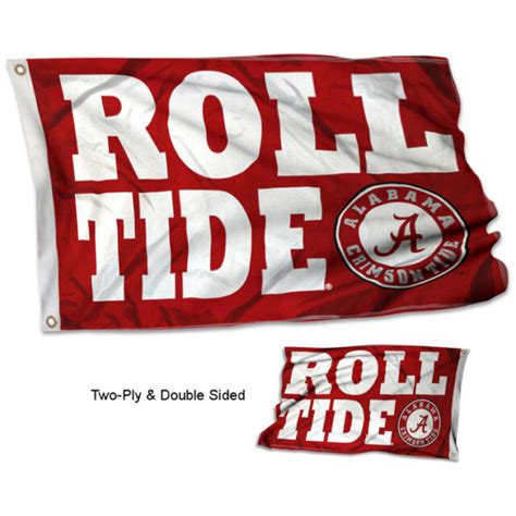 Alabama Crimson Tide Roll Tide Flag Double Sided 2 Ply 3x5 Foot Outdoor