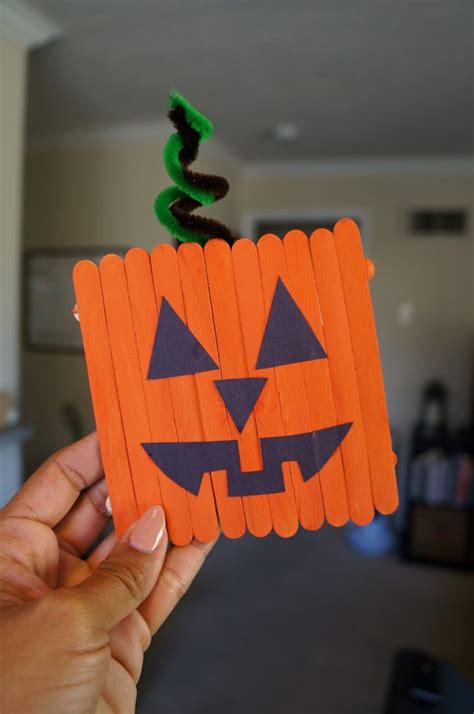 Halloween Popsicle Stick Pumpkins Craft A Fun Jack O