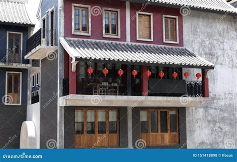Chinese Style Paper Lanterns On Balcony Stock Photo Image Of Chinese