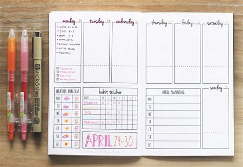 Over 20 Easy Bullet Journal Weekly Spread Ideas
