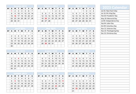 Year 2023 Calendar Transparent Png Png Mart Riset