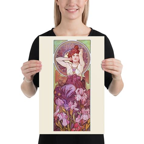 Alphonse Mucha Amethyst From The Precious Stones Series 1900 Vintage