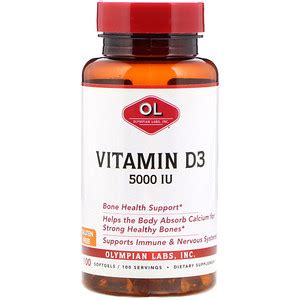 There are two major types of vitamin d: Olympian Labs, Vitamin D3, 5,000 IU, 100 Softgels - iHerb ...