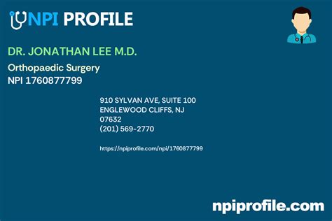 Dr Jonathan Lee Md Npi 1760877799 Orthopaedic Surgery In