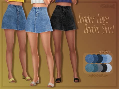 A Set Of High Waisted Denim Mini Skirts With Realistic Texture Found