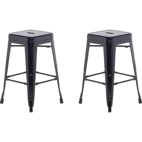 Lot Chaises Tabourets De Bar Industriels En Acier Noir Cm