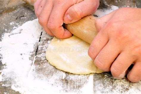Dough With A Rolling Pin Stock Image Image Of Rolled 38311147