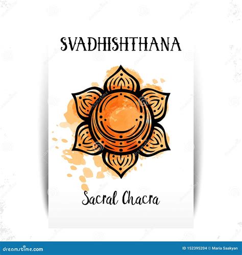 Svadhisthana Sexual Second Sacral Chakra Symbol Vector Illustration