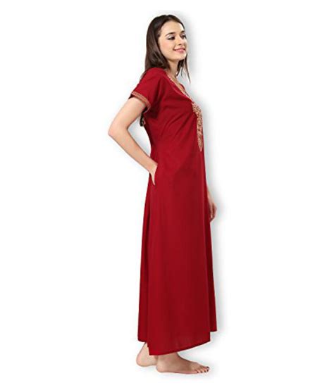 Buy Women Cotton Embroidered Nighty Online At Best Prices In India Snapdeal