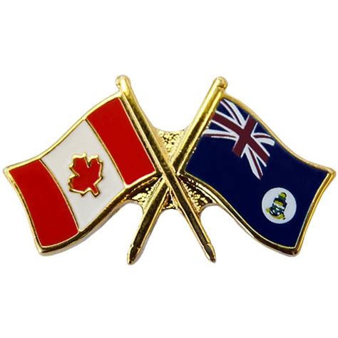 Canada Cayman Island Crossed Pin Crossed Flag Pin Friendship Pin