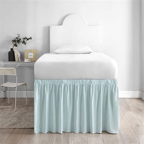 Dormco Bed Skirt Twin Xl 3 Panel Set Hint Of Mint