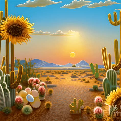 Soft Boho Colored Desert Scene With Sunset Background · Creative Fabrica