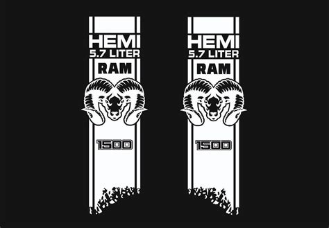 Dodge Ram Hemi 57l64l 2x Decals For 1500 2500 3500 Vinyl Body Stripe