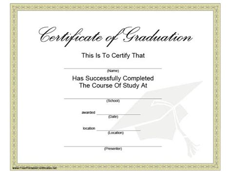 40 Graduation Certificate Templates And Diplomas Printable With Free