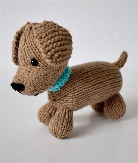 Free Knitting Pattern For Loyal Puppy Dog Softie Toy Designed By