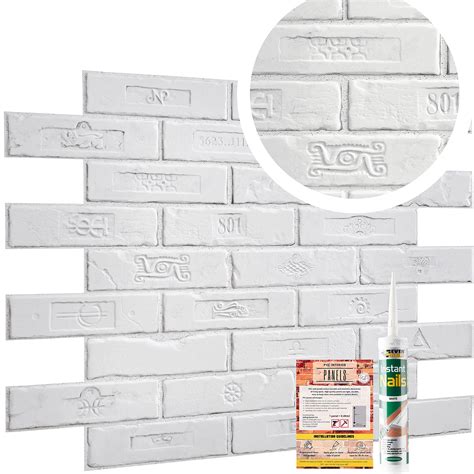Buy Rustic Brick Effect Wall Panels Set Of 4 Panels 232 Sqm 24