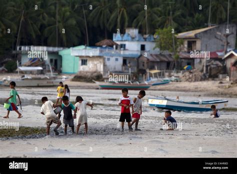 Children At Playmalapascua Islandcentral Visayasphilippines Stock