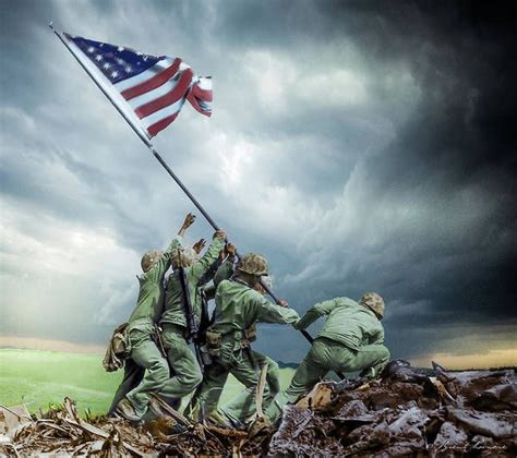 Iwo Jima 2nd Flag Raising Restored Poster By Brent Shavnore Iwo Jima