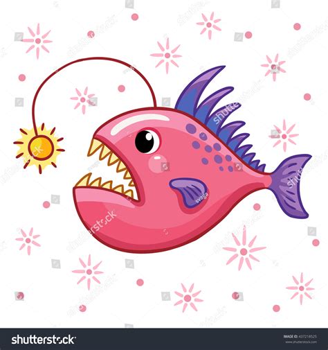 Cartoon Angler Fish Character Design Angler Royalty Free Stock