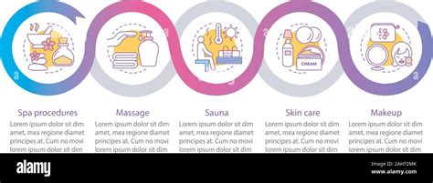 Spa Salon Services Vector Infographic Template Spa Procedures Sauna Massage Skin Care