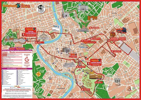Rzym Autobus Karty Rzym Przeglądowy Przystanek Trasa Mapa Lazio Włochy