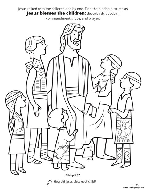 Jesus Talked With The Children One By One Coloring Page Printable