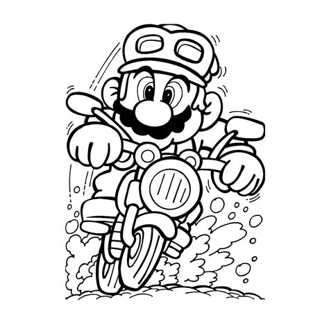 Leuk Voor Kids Mario Op De Motor Cartoon Coloring Pages Super