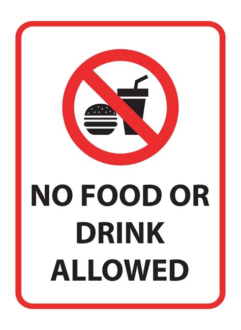 No Food Or Drink Allowed Sign 10486730 Vector Art At Vecteezy