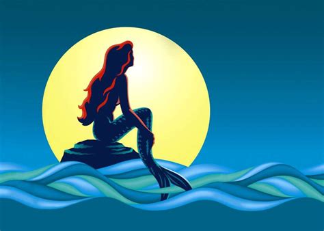 Little Mermaid Silhouette On Rock Images And Pictures Becuo Little
