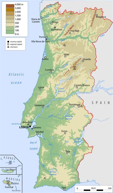 Cartina Geografica Del Portogallo Mappa O Carta Mapa De Portugal