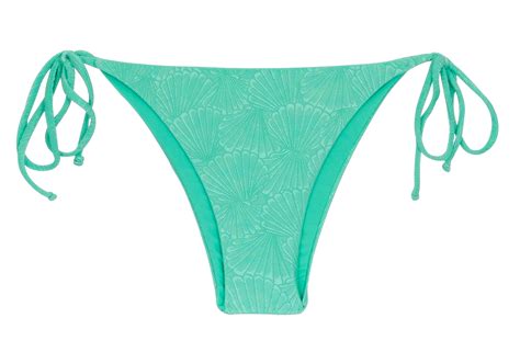 Water Green Bikini Bottom With Shell Pattern Bottom Atlantis Ibiza