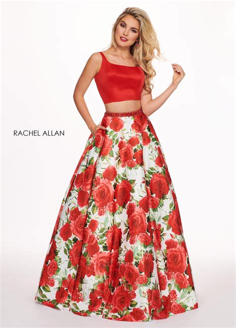 French Novelty Rachel Allan 6589 Burnout Brocade Prom Dress