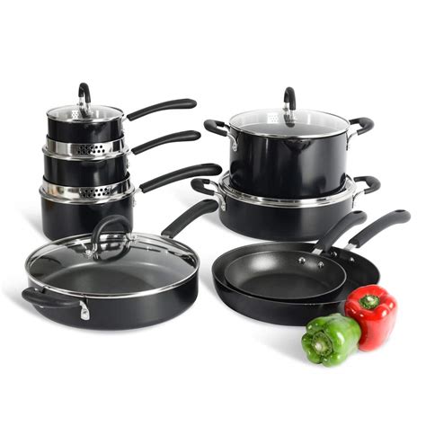 Procook Gourmet Non Stick Strain And Pour Induction Cookware Set 8 Piece Non Stick Set Of
