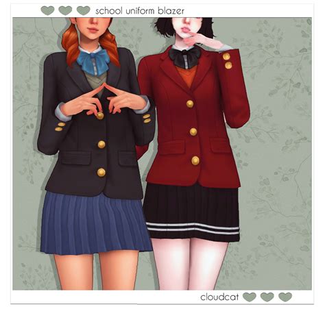 School Uniform Outfits School Blazer Sims 4 Mods Clothes Sims Mods