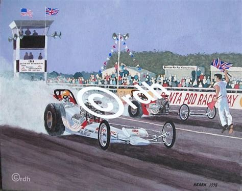 Vintage Drag Racing Art Limited Edition Print Santa Pod Etsy