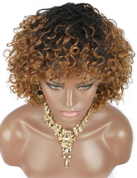 Beauart Human Hair Wigs For Black Women 12 Ombre Black To Brown 100