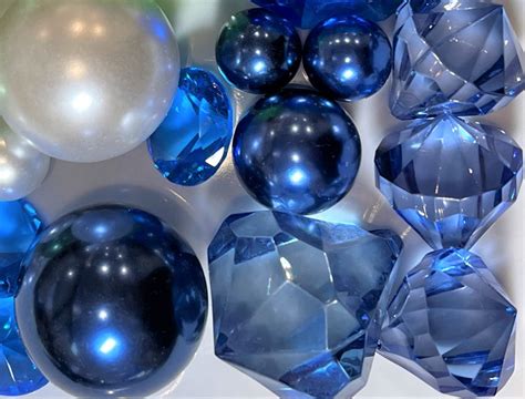 Navy Blue Sparkling Crystal Gems 15 1 Floating Pearls