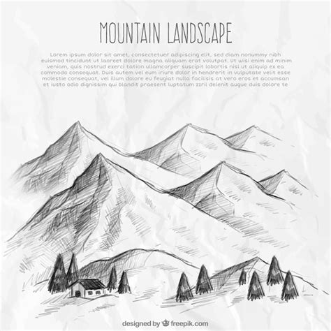 Free Vector Mountain Landscape Sketch Background