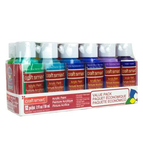 12 Color Bright Acrylic Paint Value Pack By Craft Smart In 2021