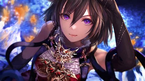 Images Of Anime Girl With Brown Hair And Purple Eyes